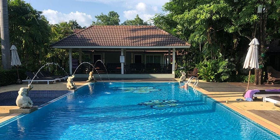 Le Charme hotel pool Sukhothai Intrepid Explore Northern Thailand